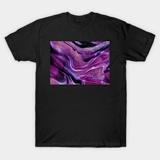 Purple Glow Abstract Fluid Art T-Shirt
